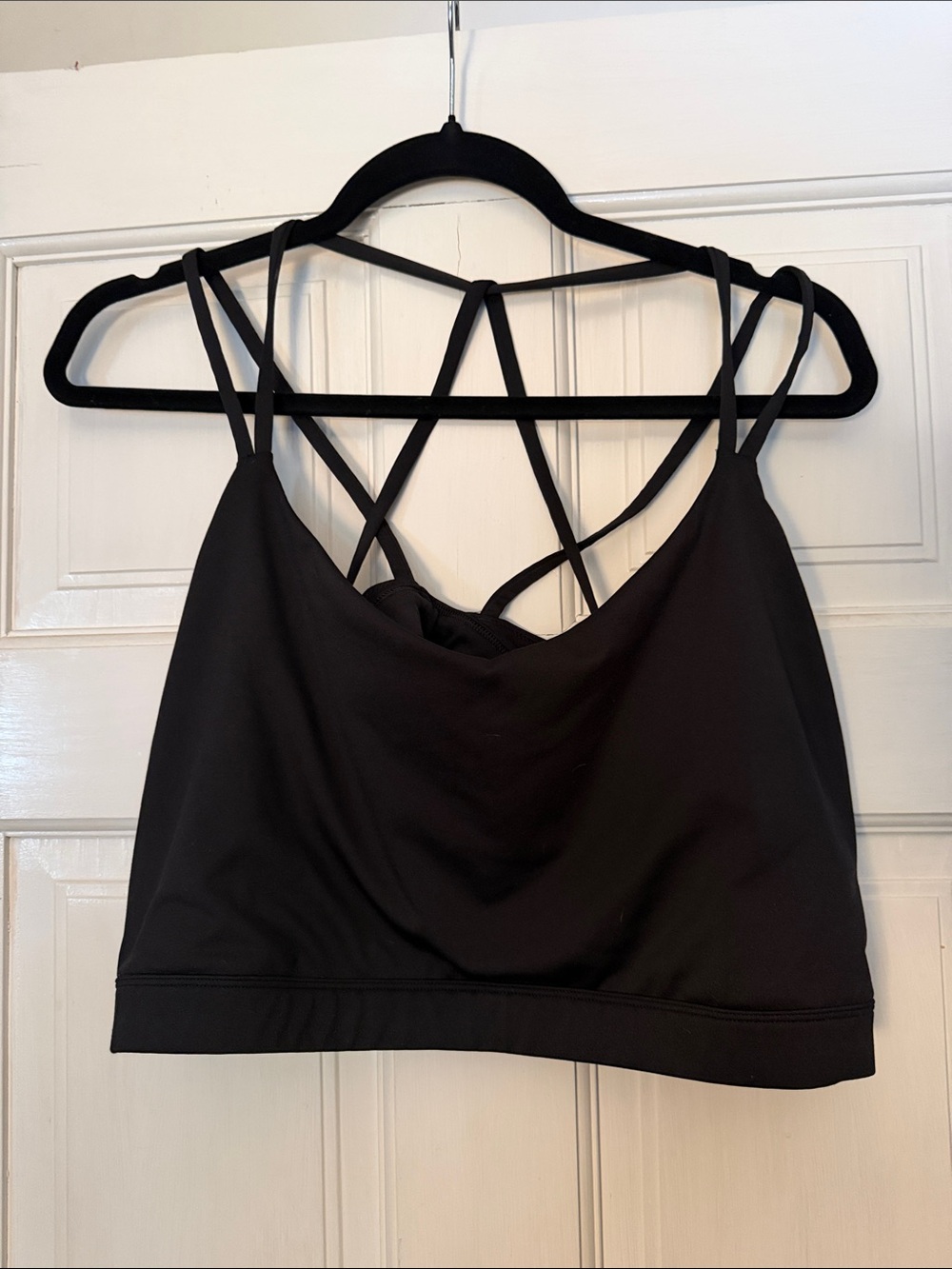 Women’s Black Strappy sports bra- Comfort Support